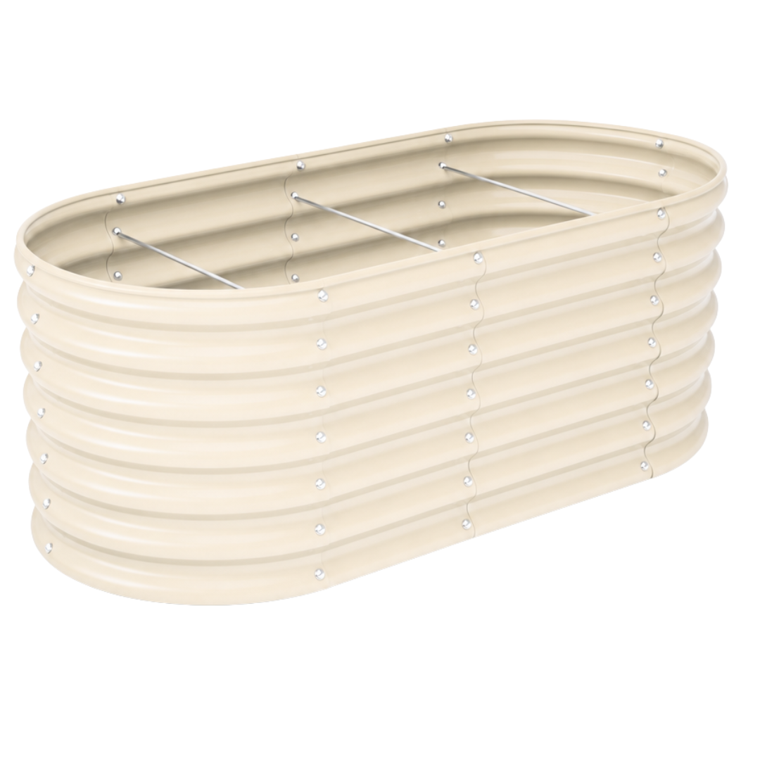 Galvanized Oval Planter - 478 Gallon Raised Garden Bed, 96x48x24 in