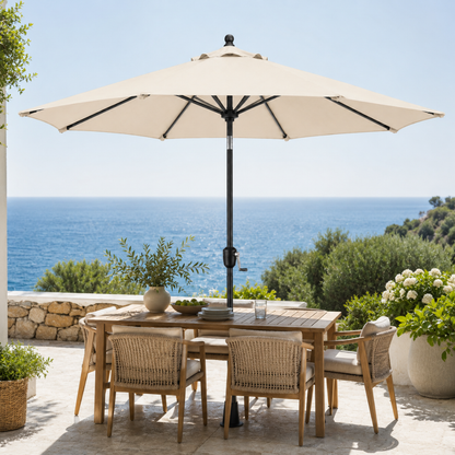 9-Foot Outdoor Table Umbrella with Crank and Tilt, 8 Ribs, UV Protection