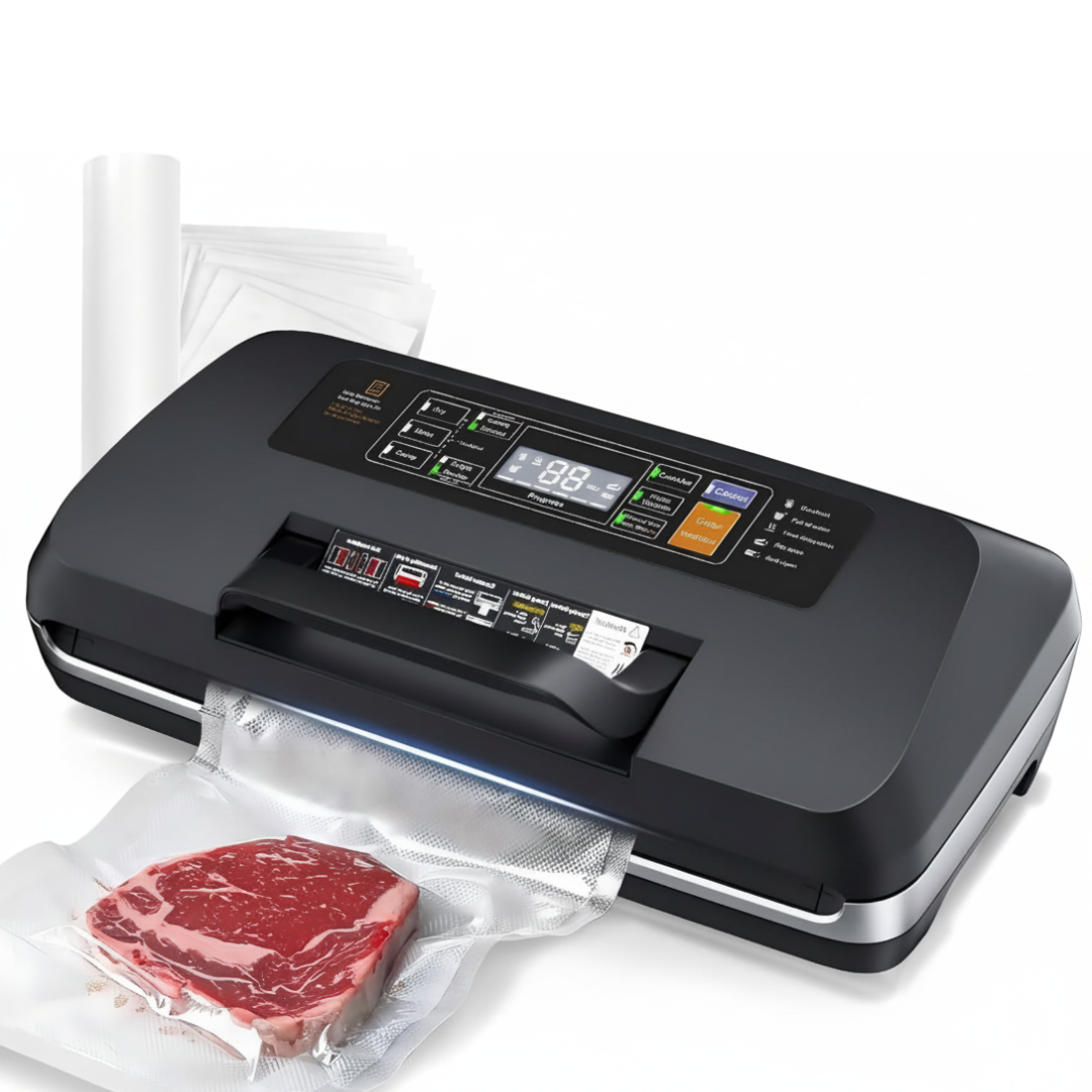 Vacuum Sealer with Double Heat Sealing and Integrated Cutter - 95kPa