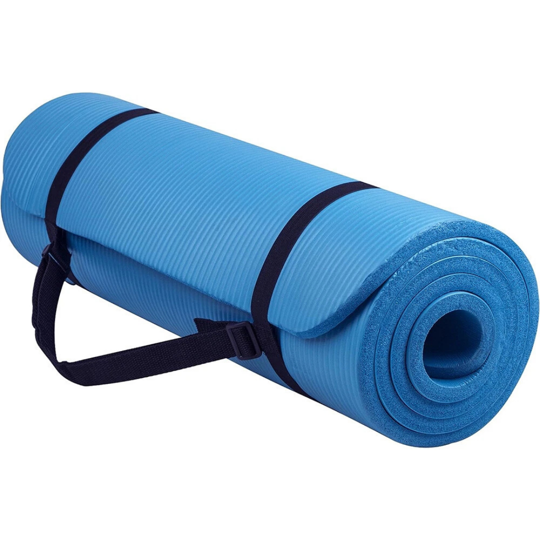 Thick Exercise Mat with Strap – Non-Slip Yoga Surface