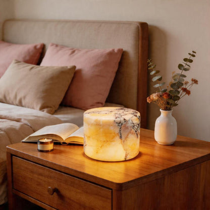 Elegant Marble LED Lamp with USB-C Charging & Custom Brightness