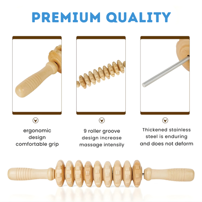 Massage Roller for Fascia Made of Wood