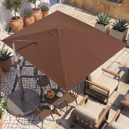 Rectangular 9x12 ft Patio Umbrella with 360° Rotating Canopy