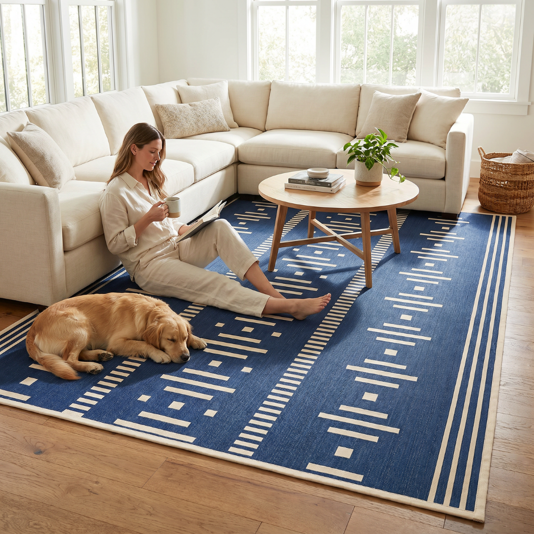 Reversible Outdoor Rug 9x12 ft – UV-Protected Polypropylene