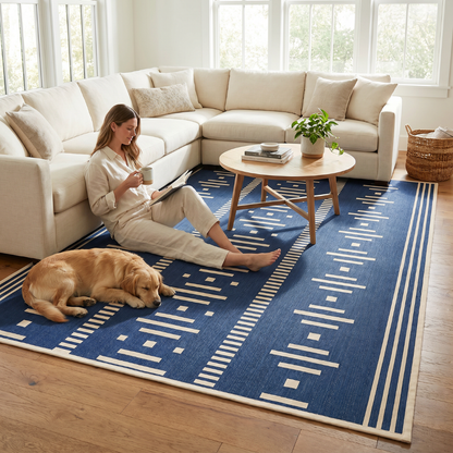 Reversible Outdoor Rug 9x12 ft – UV-Protected Polypropylene