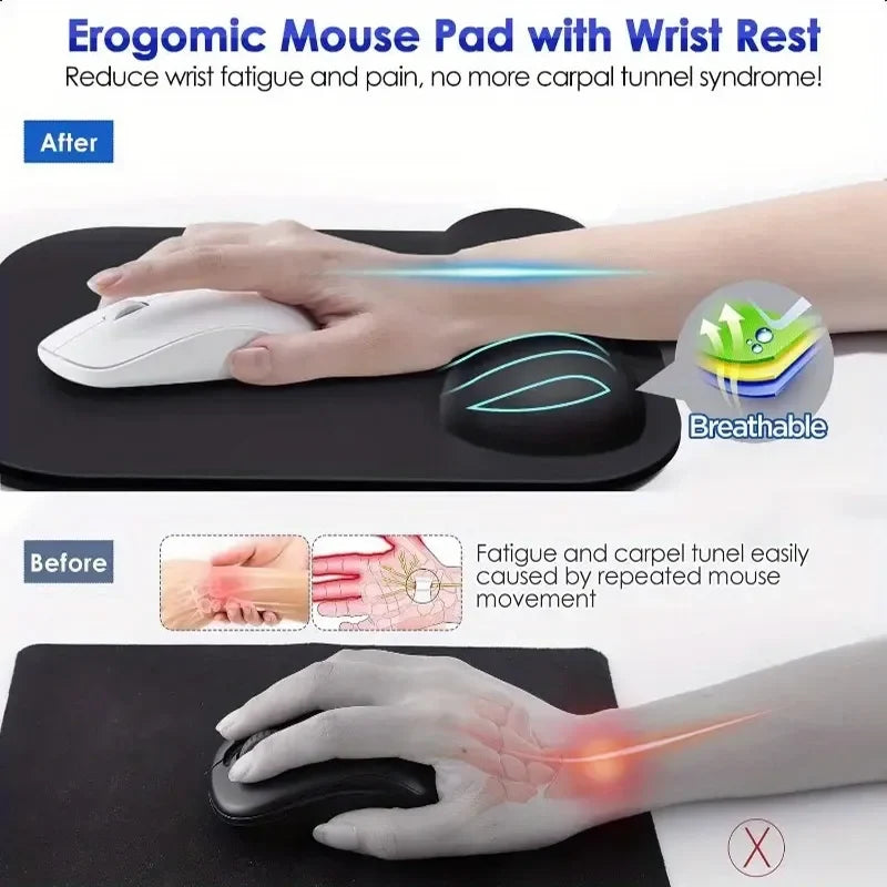 Mouse Pad with Gel Wrist Support
