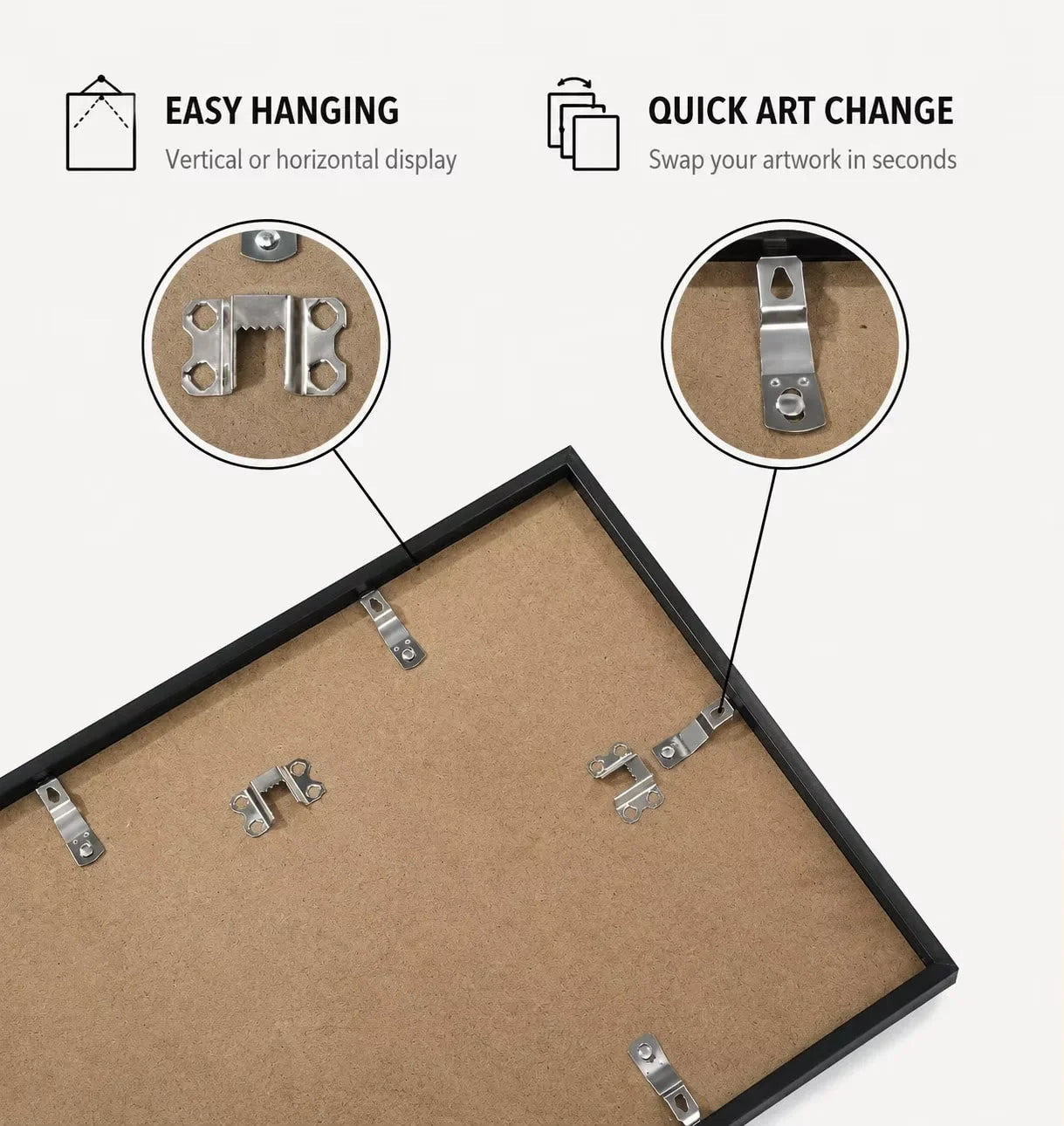 3-Pack Set of Aluminum Frames for Pictures
