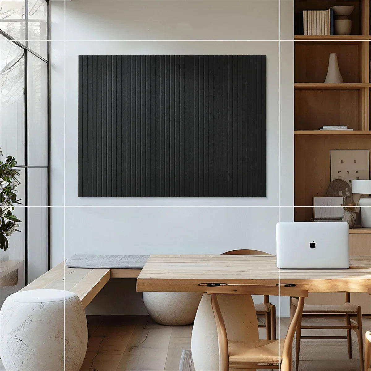 6-Piece Office Wall Board Set in Black Felt