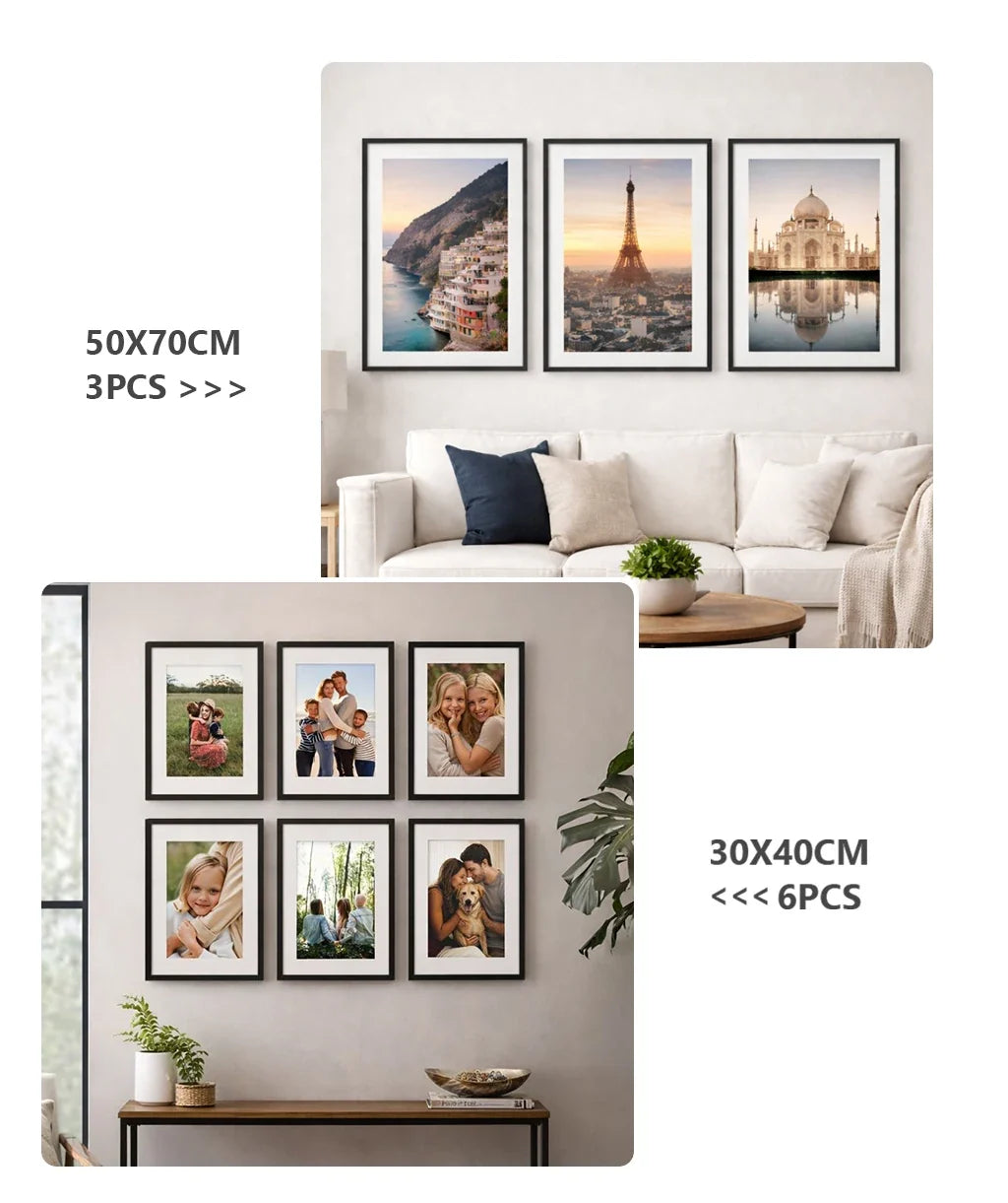 3-Pack Set of Aluminum Frames for Pictures
