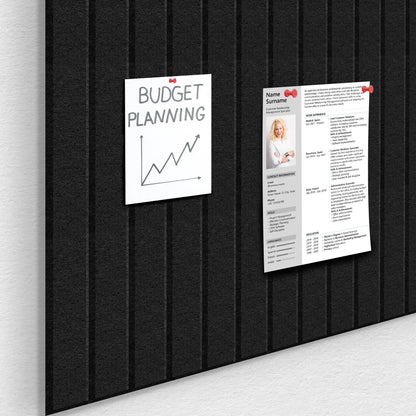 6-Piece Office Wall Board Set in Black Felt