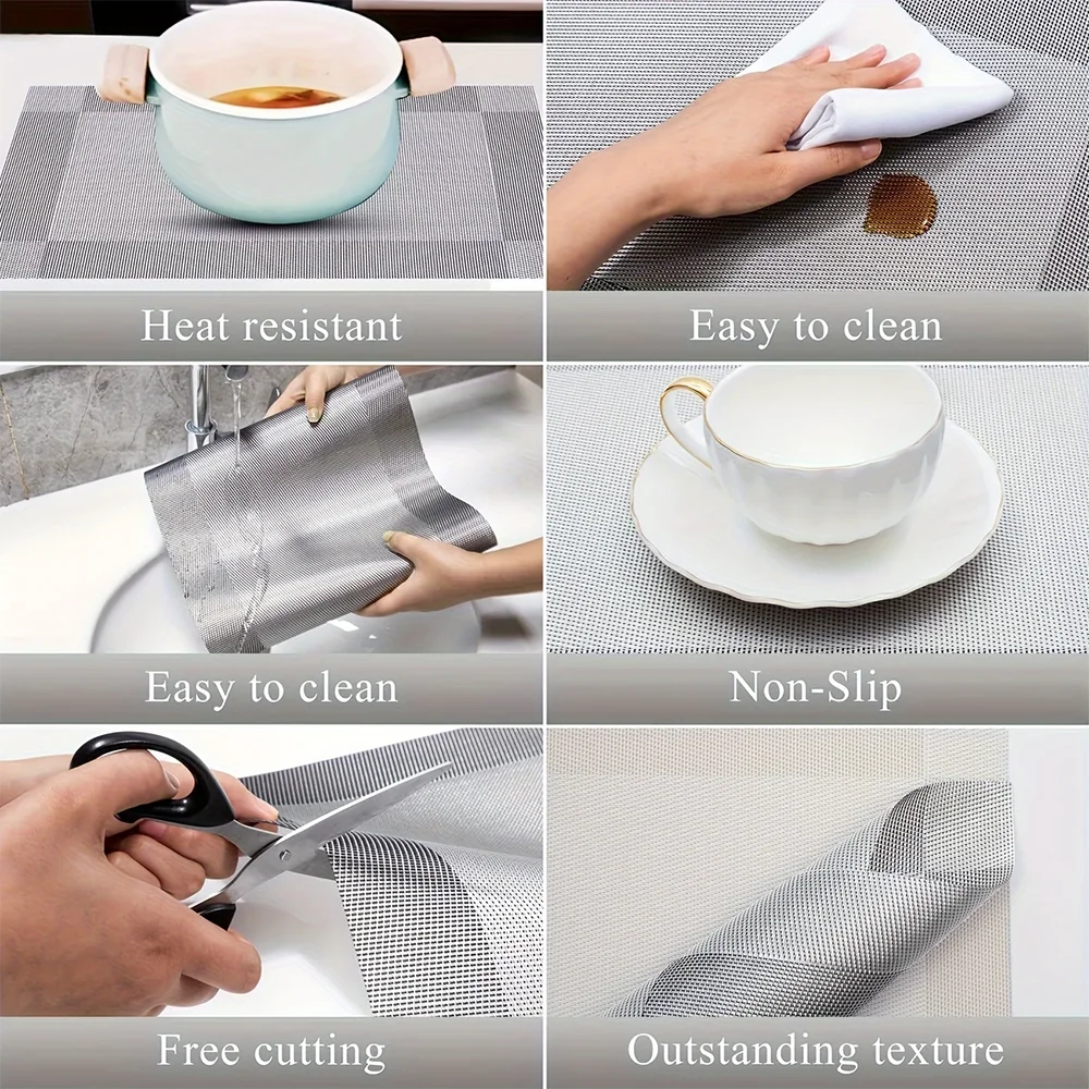 Elegant Heat-Resistant Table Protectors – Washable Non-Slip Mats