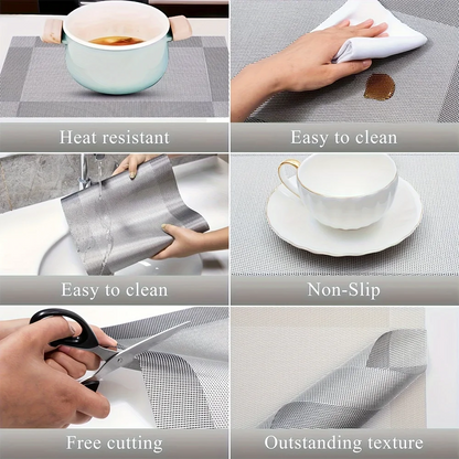 Elegant Heat-Resistant Table Protectors – Washable Non-Slip Mats