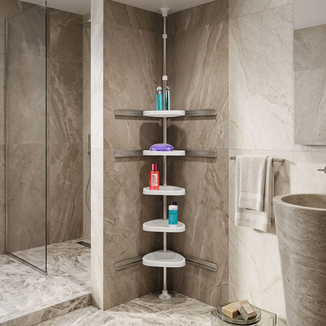 Corner Storage Solution with Adjustable Shelves for Every Room