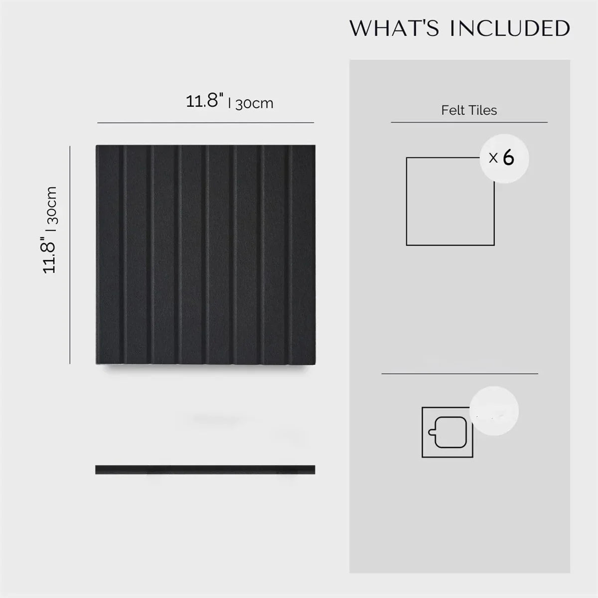 6-Piece Office Wall Board Set in Black Felt