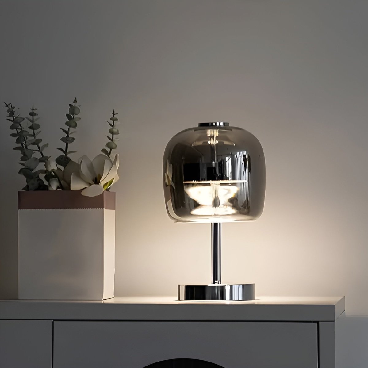 Chic Smoky Glass Lamp for Inviting Ambiance