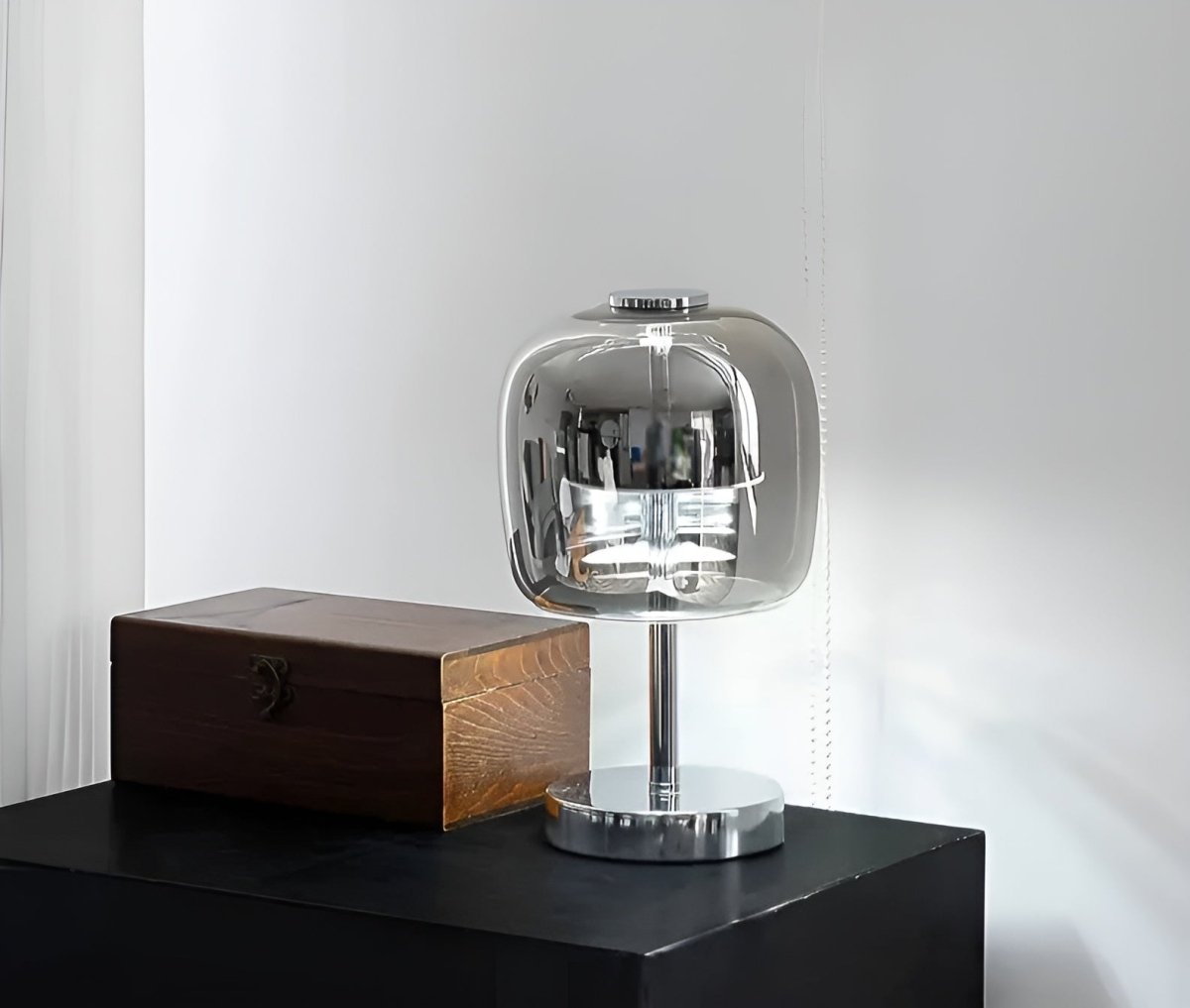 Chic Smoky Glass Lamp for Inviting Ambiance