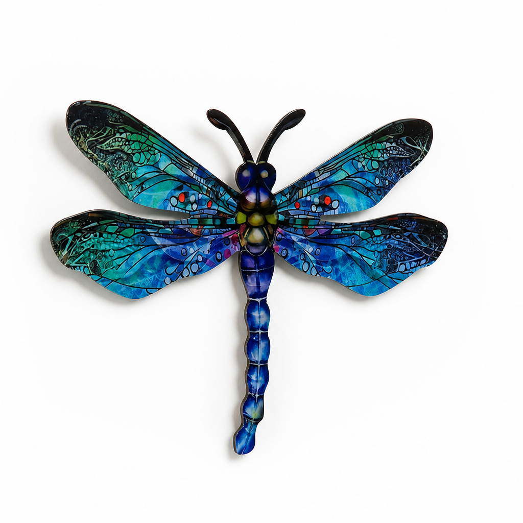 3D Sculptural Metal Dragonfly Wall Art
