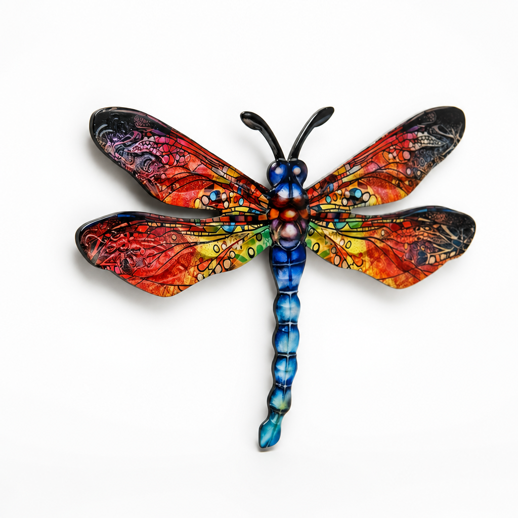 3D Sculptural Metal Dragonfly Wall Art