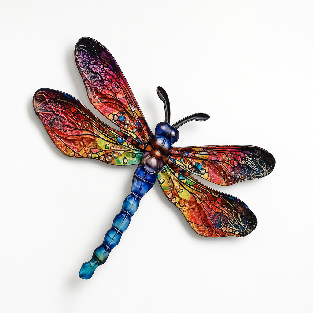 3D Sculptural Metal Dragonfly Wall Art