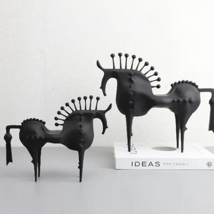 Abstract Horse Sculpture Premium Metal & Sleek Black Finish