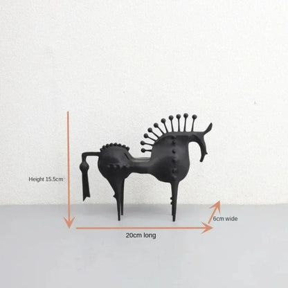 Abstract Horse Sculpture Premium Metal & Sleek Black Finish