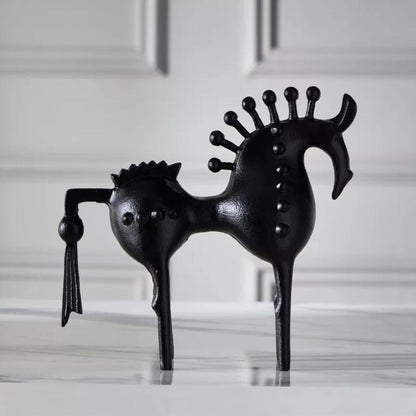 Abstract Horse Sculpture Premium Metal & Sleek Black Finish
