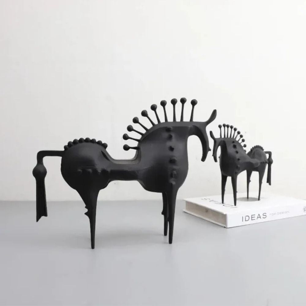 Abstract Horse Sculpture Premium Metal & Sleek Black Finish