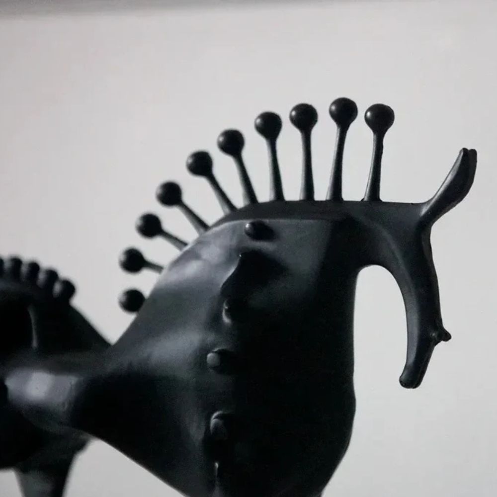 Abstract Horse Sculpture Premium Metal & Sleek Black Finish