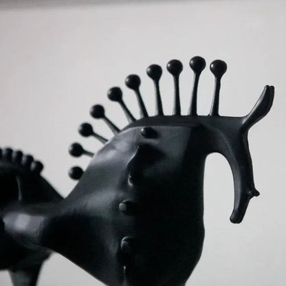 Abstract Horse Sculpture Premium Metal & Sleek Black Finish