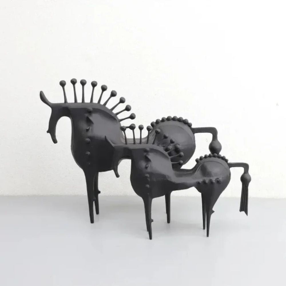 Abstract Horse Sculpture Premium Metal & Sleek Black Finish