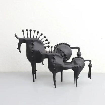 Abstract Horse Sculpture Premium Metal & Sleek Black Finish