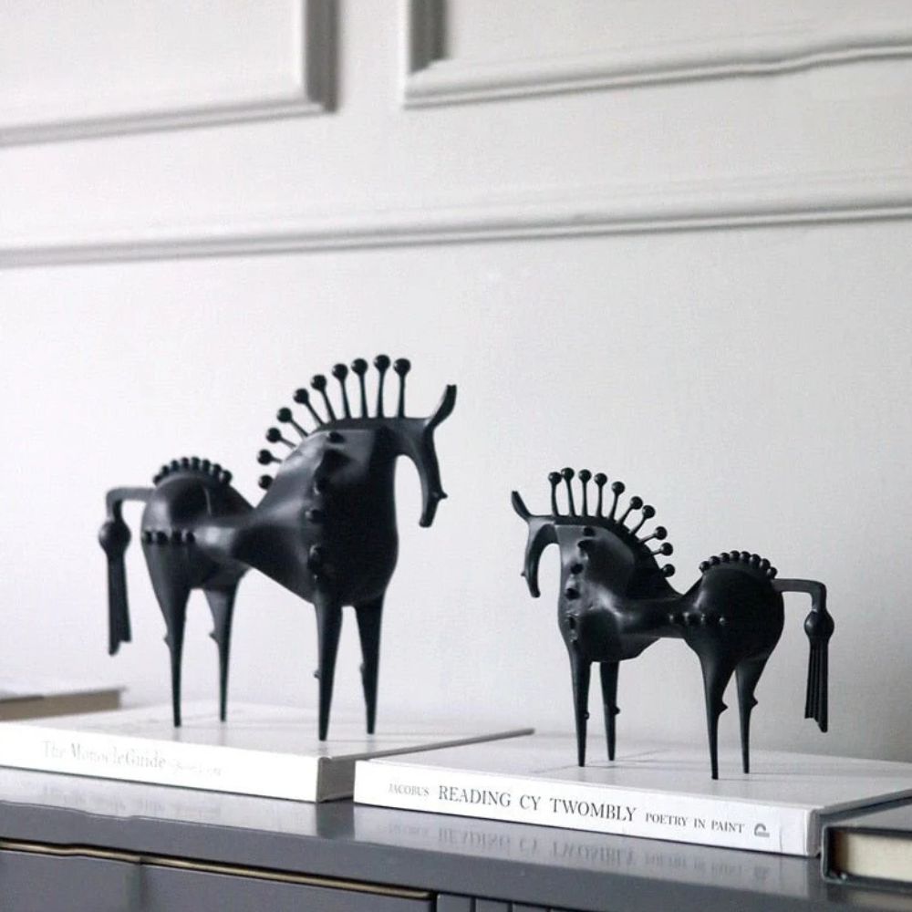 Abstract Horse Sculpture Premium Metal & Sleek Black Finish