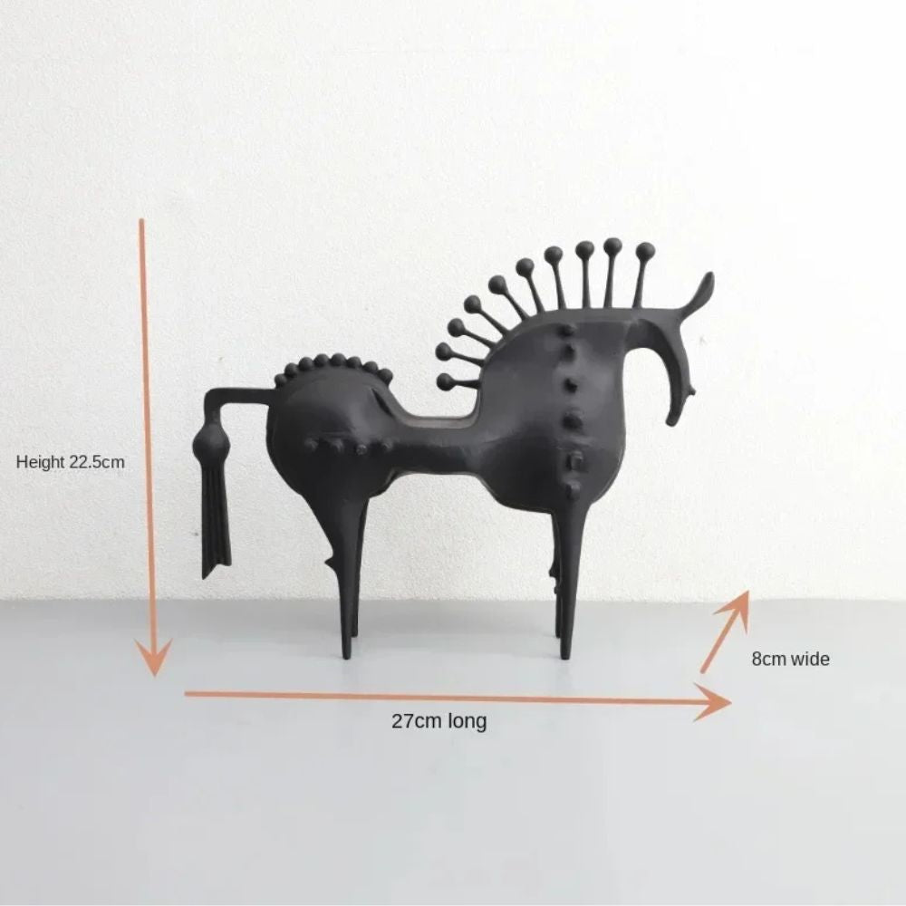 Abstract Horse Sculpture Premium Metal & Sleek Black Finish