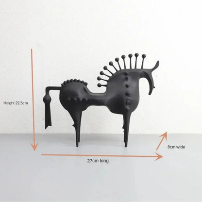 Abstract Horse Sculpture Premium Metal & Sleek Black Finish