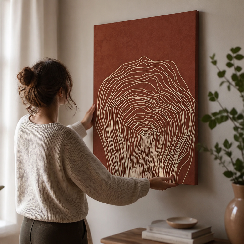 Abstract Minimalist Contour Line Giclee Canvas Wall Art