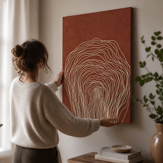 Abstract Minimalist Contour Line Giclee Canvas Wall Art
