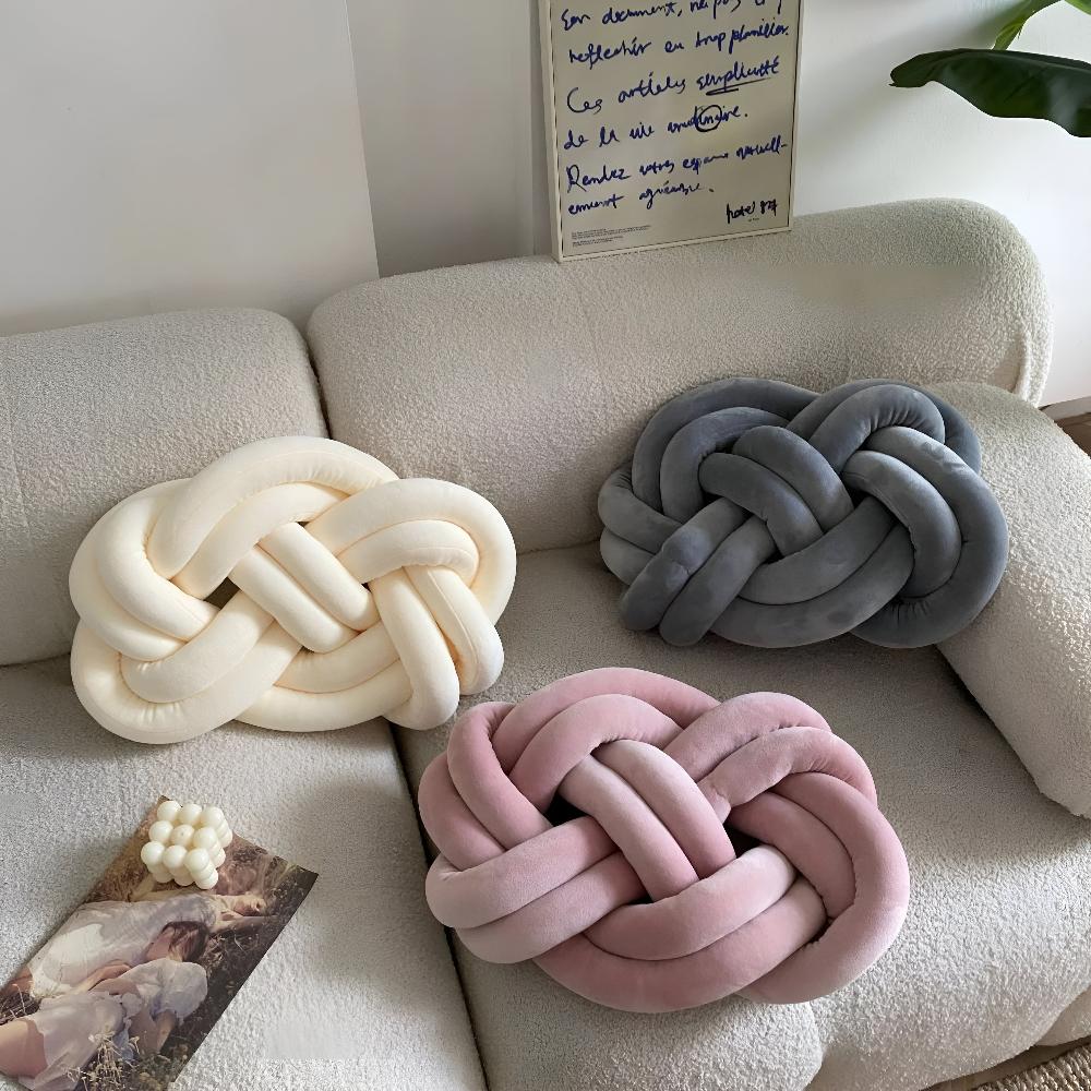 Accent Cushion Braided Plush Memory Foam