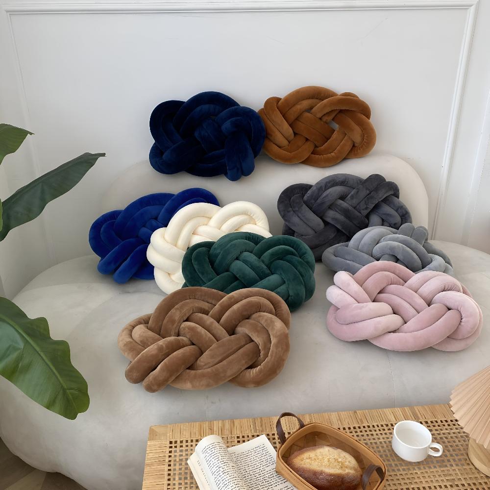 Accent Cushion Braided Plush Memory Foam