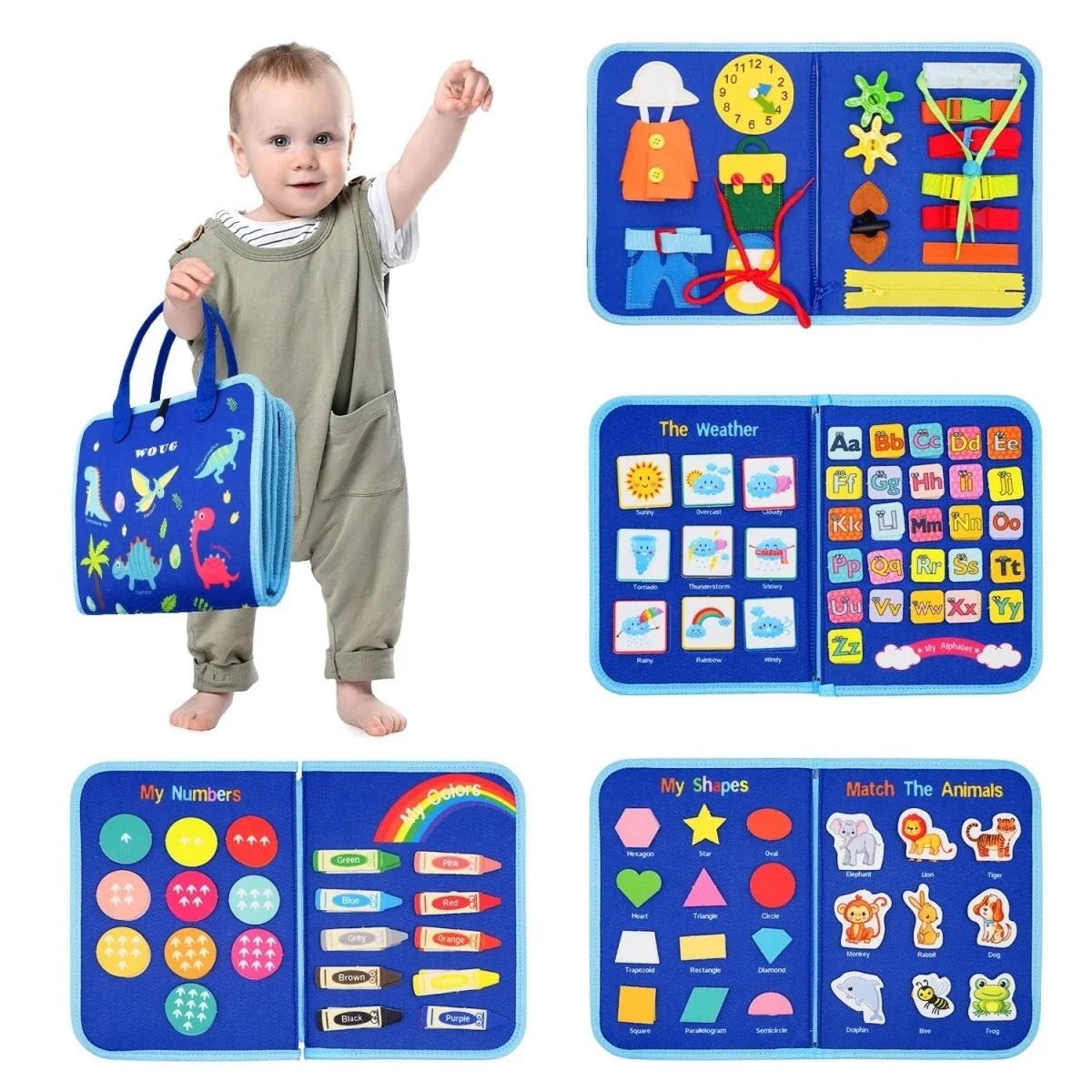 Activity Board 15 Sensory Activities Lightweight Wooden Construction