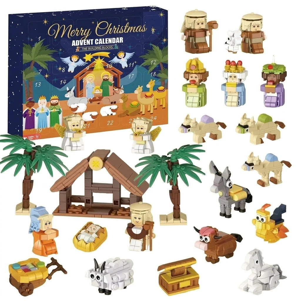 Advent Calendar 24 Building Brick Kits Nativity Scene