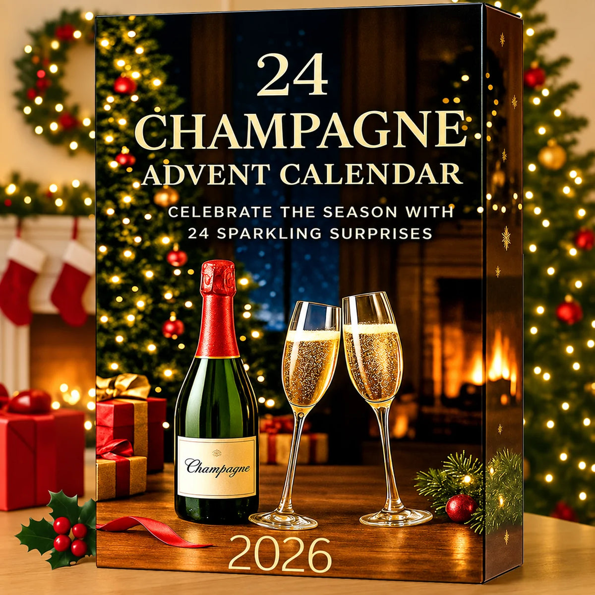 Advent Calendar 24 Decorative Miniature Bottles Holiday Countdown