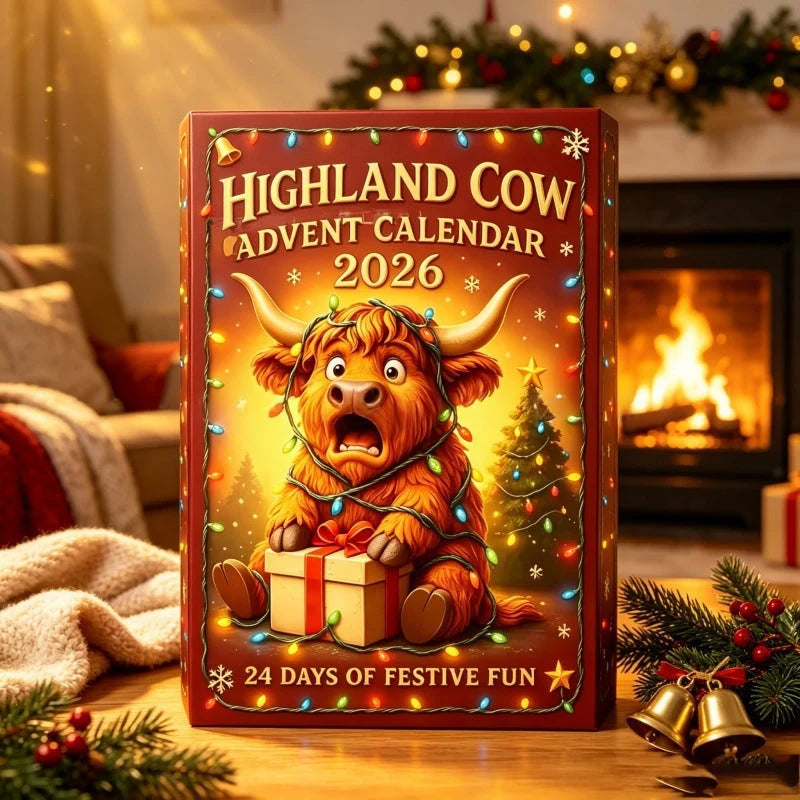 Advent Calendar 24 Highland Cow Resin Figurines