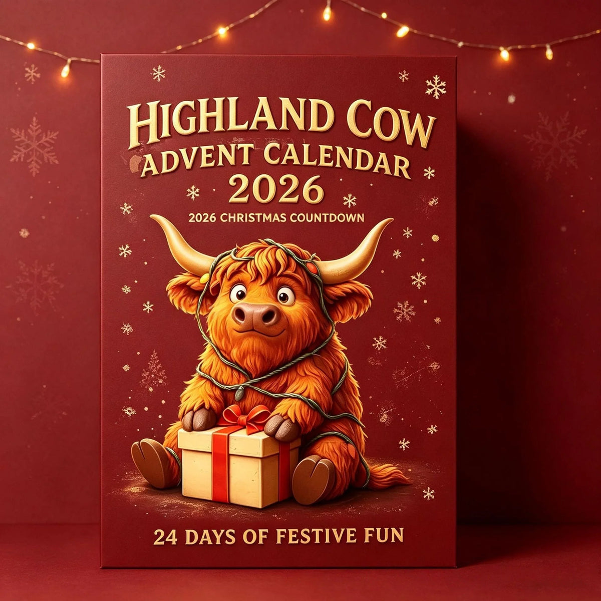 Advent Calendar 24 Highland Cow Resin Figurines