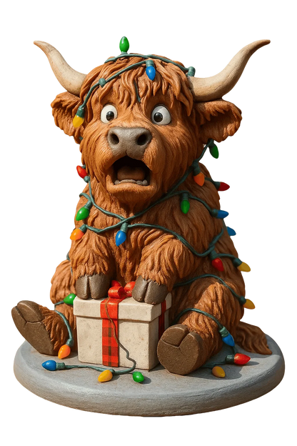 Advent Calendar 24 Highland Cow Resin Figurines