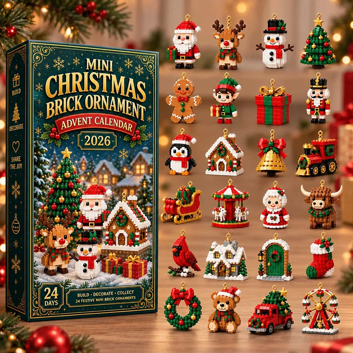 Advent Calendar 24 Mini Building Sets Christmas Ornaments