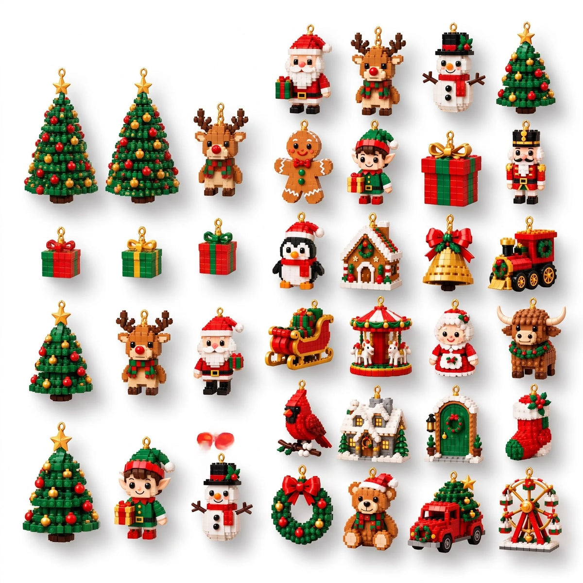 Advent Calendar 24 Mini Building Sets Christmas Ornaments