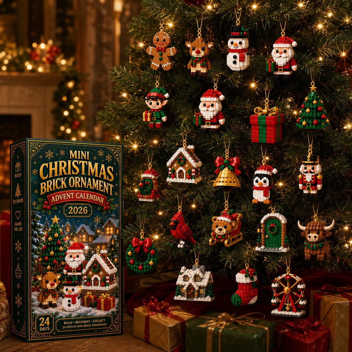 Advent Calendar 24 Mini Building Sets Hanging Decorations