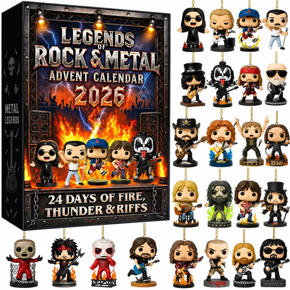 Advent Calendar 24 Mini Rock Figures 3D PVC Collector Box
