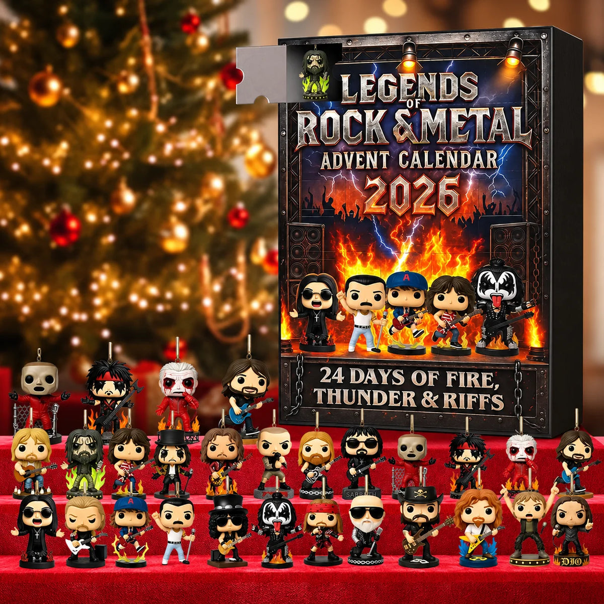 Advent Calendar 24 Mini Rock Figures 3D PVC Collector Box
