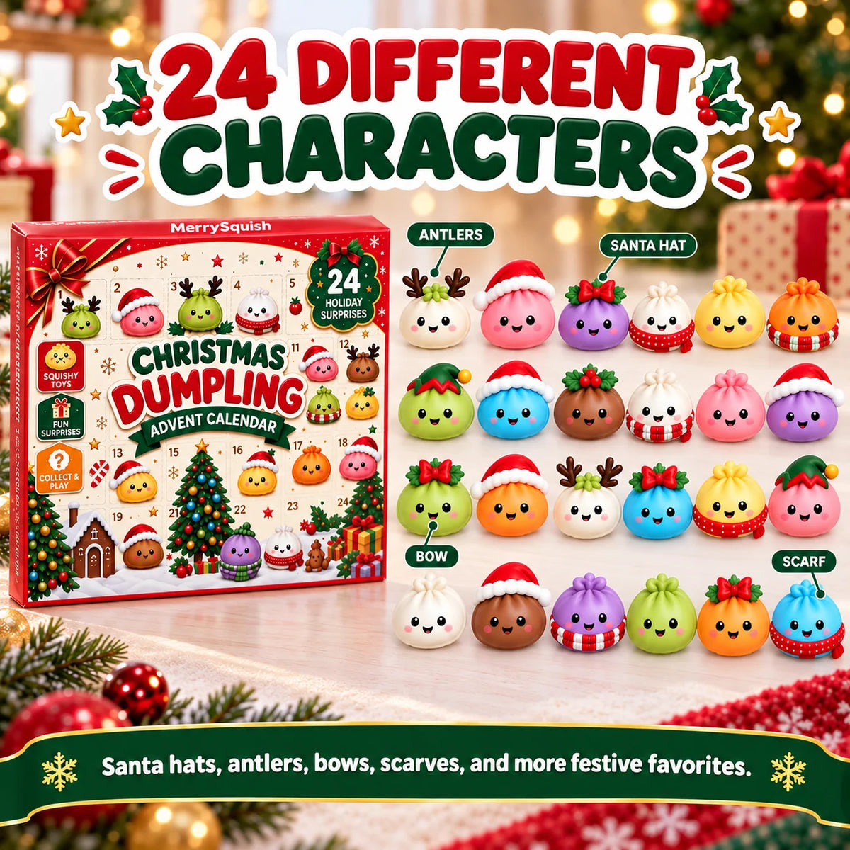 Advent Calendar 24 Slow-Rising Dumpling Squishies